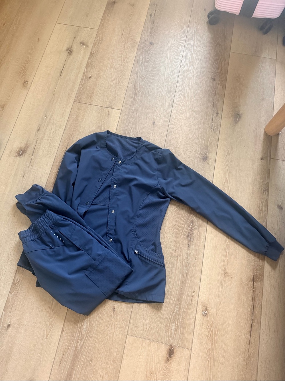 Grey Women’s jacket Scrub Set - Comfortable Medical Workwear